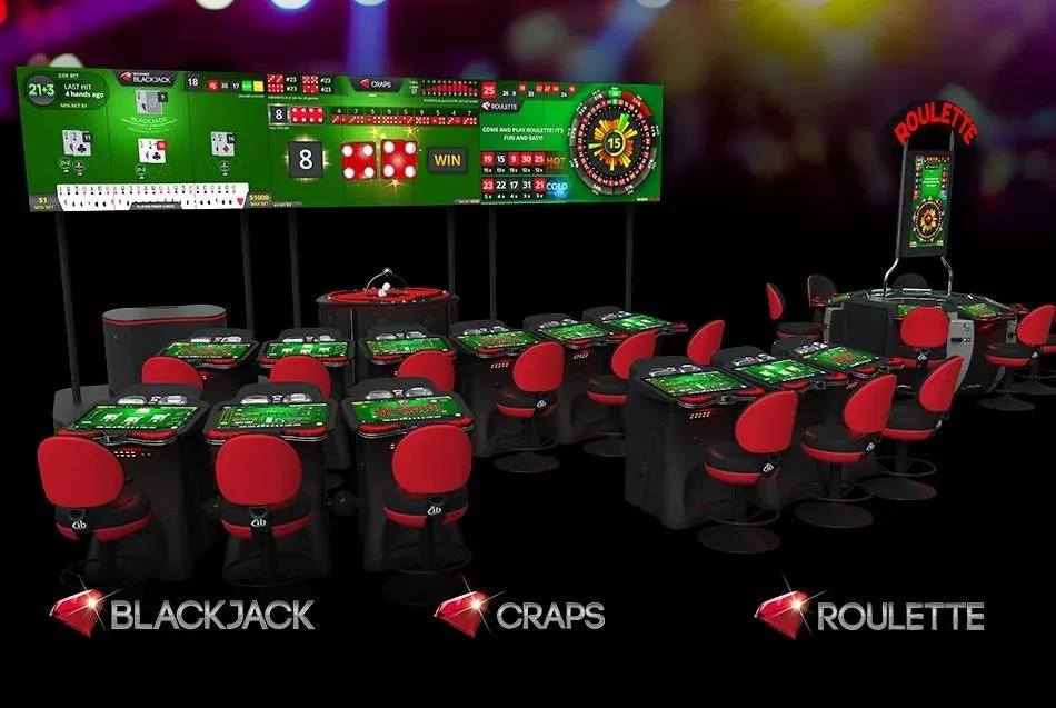 Mesa de casino con fichas y cartas